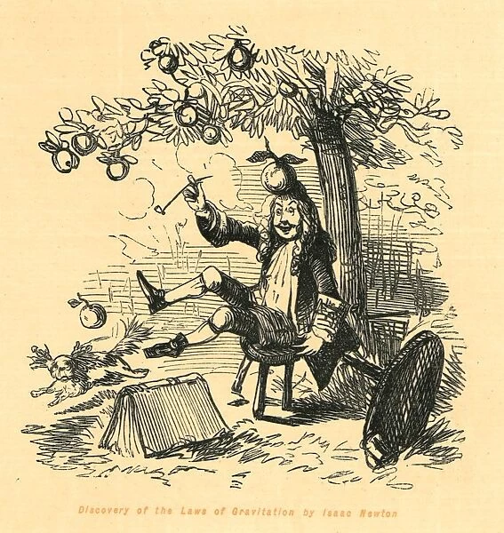 Discovery of the Laws of Gravitation by Isaac Newton, 1897. Creator: John Leech