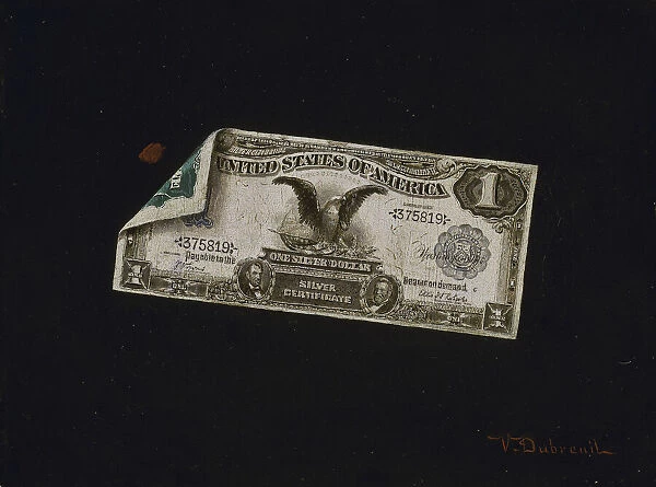 One Dollar Silver Certificate, 1898  /  1900. Creator: Victor Dubreuil