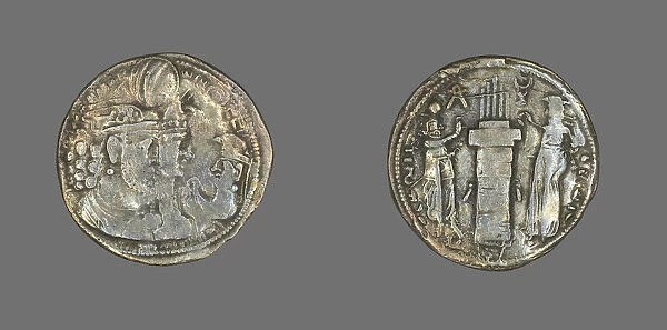 Drachm (Coin) Portraying King Varahran II, 238-275. Creator: Unknown