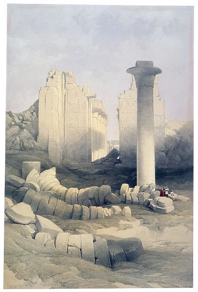 The Dromos or Central Hall of the Great Temple of Amun, Karnak, 19th century. Artist: David Roberts