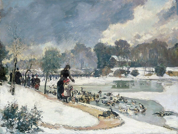Ducks in Bois de Boulogne - December 1879. Creator: Emile Antoine Guillier