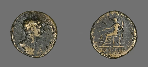 Dupondius (Coin) Portraying Emperor Hadrian, 117-138. Creator: Unknown