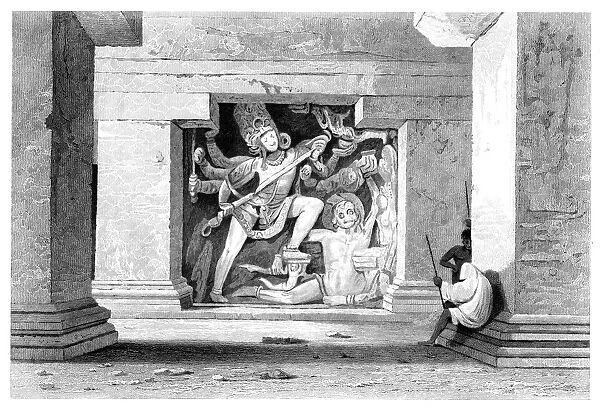 Dus Awtar, Caves of Ellora, India, early 19th century. Artist: William Woolnoth