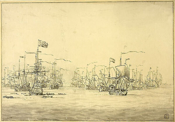 Dutch and English Fleets, n.d. Creator: Unknown