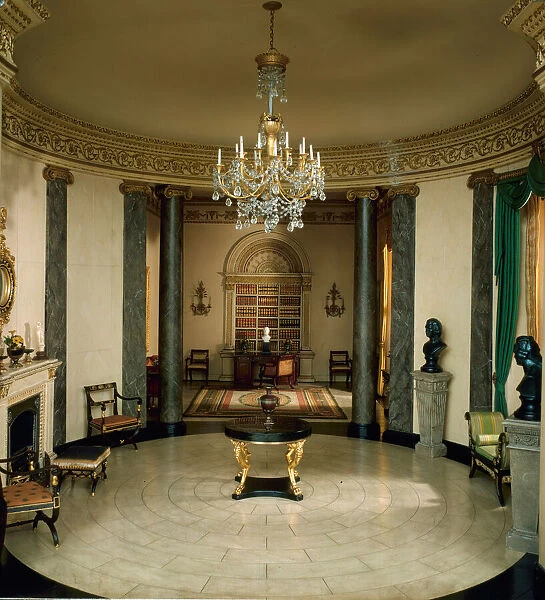 E-13: English Rotunda and Library of the Regency Period, 1810-20, United States, c. 1937