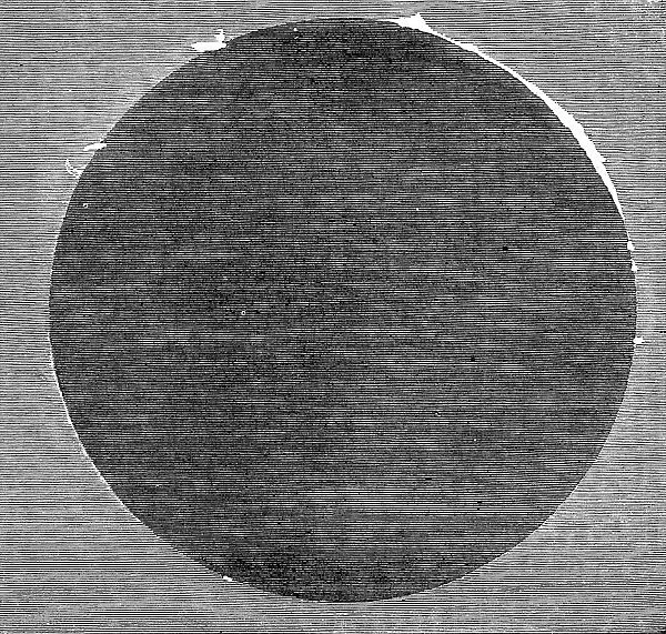 The Eclipse of the Sun - facsimile of [one of] the two photographs obtained during the totality, 1860 Creator: Unknown