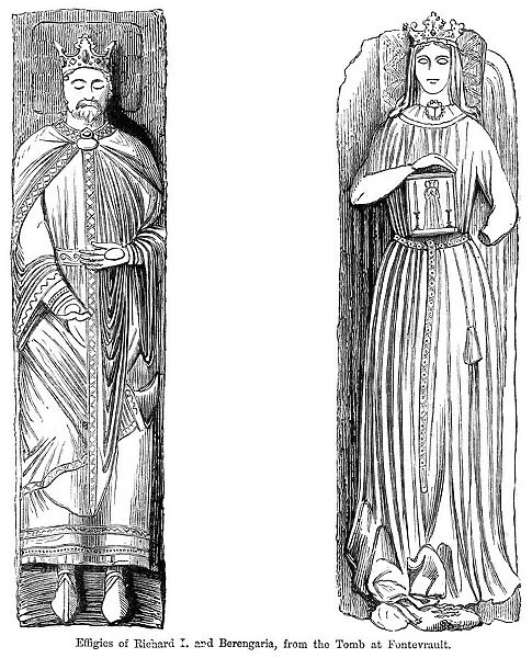 Effigies of Richard I and Berengaria, from the tomb at Fontevrault Abbet, France