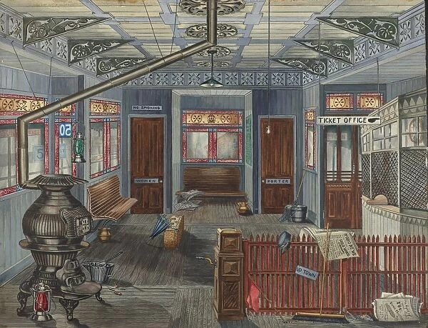 El Station Interior, 1935  /  1942. Creator: Perkins Harnly