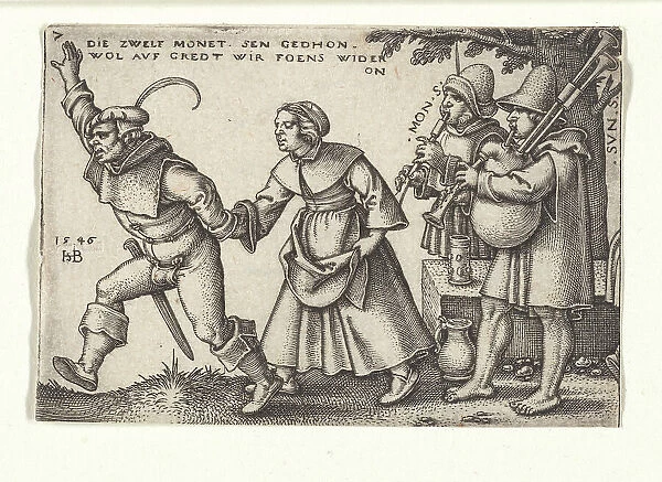The end of the year, from the episode 'The Farmer's Festival or The Twelve Months', 1546-1547. Creator: Beham, Hans Sebald (1500-1550). The end of the year, from the episode 'The Farmer's Festival or The Twelve Months', 1546-1547