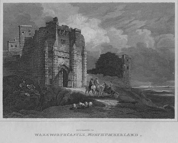 Entrance to Warkworth Castle, Northumberland, 1814. Artist: John Greig