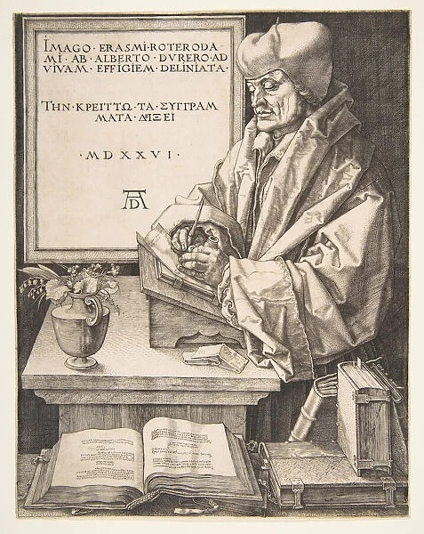Erasmus of Rotterdam, 1526. Creator: Albrecht Durer
