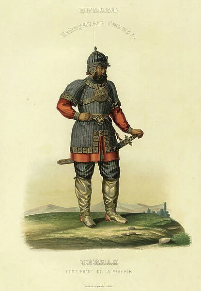 Ermak - Conqueror of Siberia, 1856. Creator: Ivan Dem'ianovich Bulychev