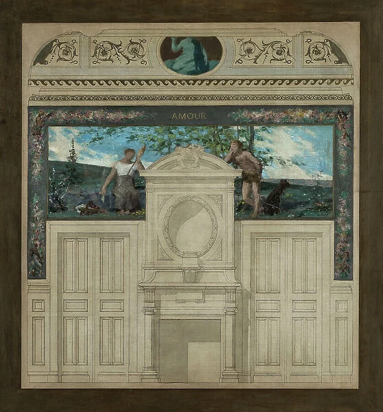 Esquisse pour la salle des mariages de la mairie de Saint-Maur-des-Fossés : Amour, 1883. Creator: Edouard Michel Lancon