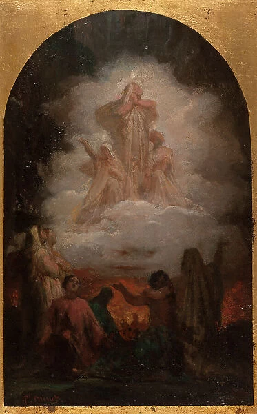 Esquisse pour l'église de la Trinité : Les Âmes du Purgatoire, 1872. Creator: Pierre-Nicolas Brisset