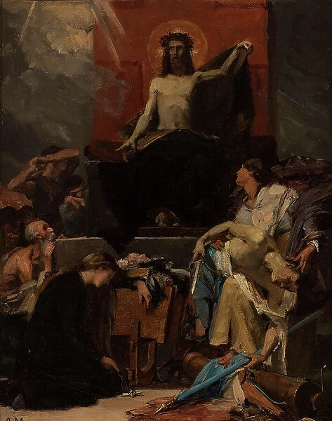 Esquisse pour l'église Saint-Nicolas-des-Champs : Le Christ Rédempteur, Le Christ... c.1877. Creator: Albert Maignan