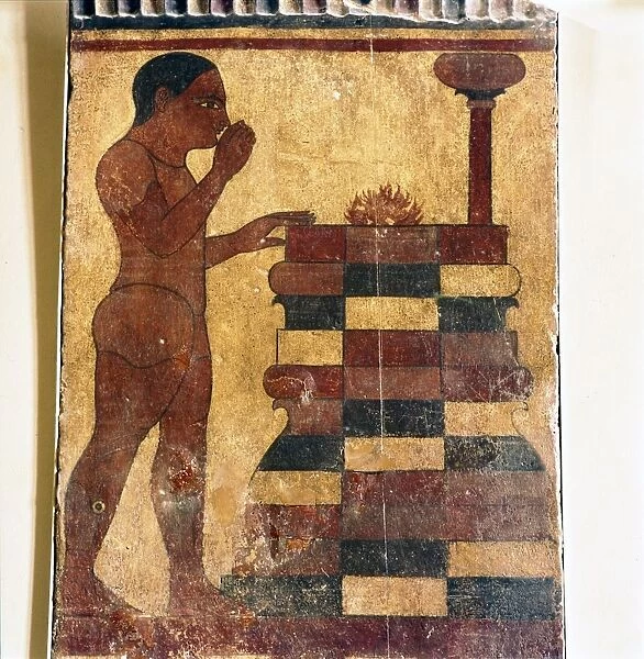 Etruscan Tomb-Painting of Man at Altar from Caere, late 6th century BC
