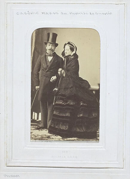 Eugenie Marie de Montijo de Guzman and Napoleon III, 1860-69. Creator: Andre-Adolphe-Eugene Disderi