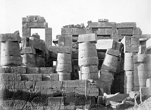 Exterior of the Hypostyle hall, temple of Amun-Re, Karnak, Egypt, 1878