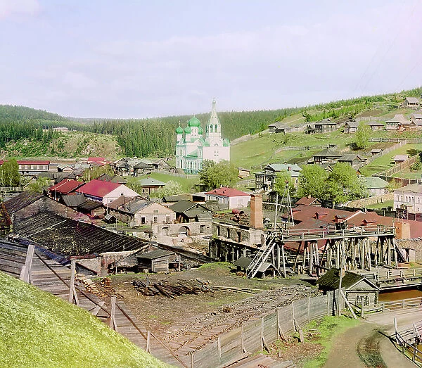 Factory in Kyn belonging to Count S.A. Stroganov (work was stopped), 1912. Creator: Sergey Mikhaylovich Prokudin-Gorsky