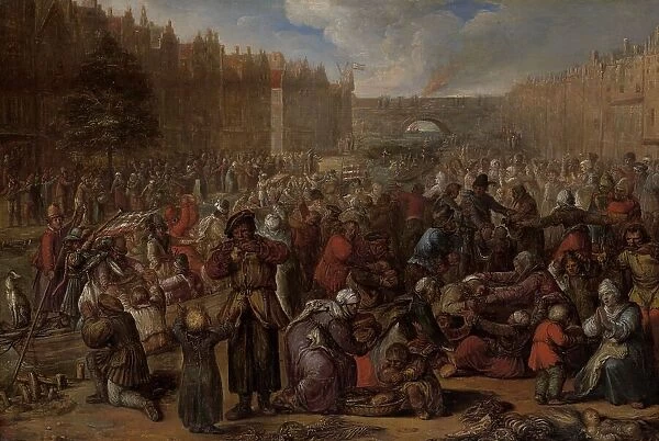 The Famished People after the Relief of the Siege of Leiden, 1574-1629. Creator: Otto Van Veen