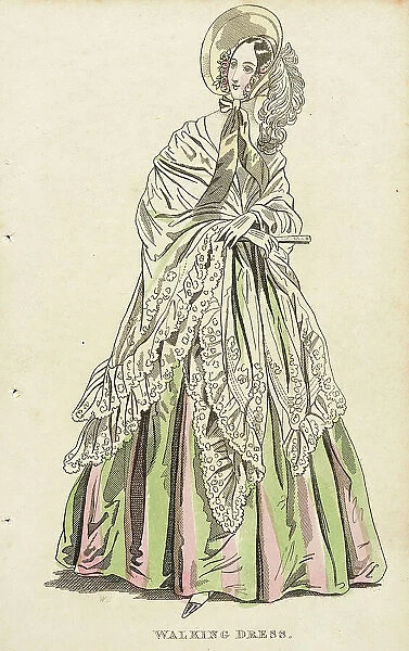 Fashion Plate (Walking Dress), c1838. Creator: Unknown