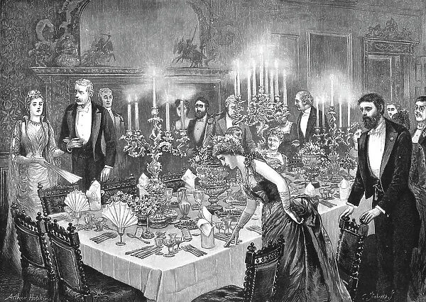 My First Season; The Dinner Party, a middle-aged MP took me in, 1890. Creator: Arthur Hopkins