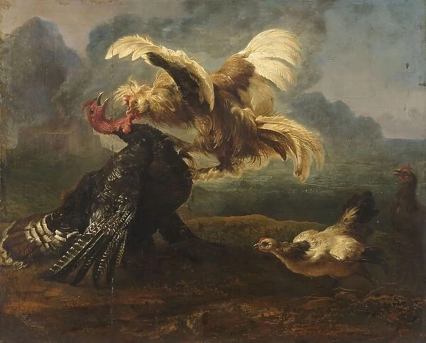 The Flemish Cock and the Turkish Cock, c.1650. Creator: Unknown