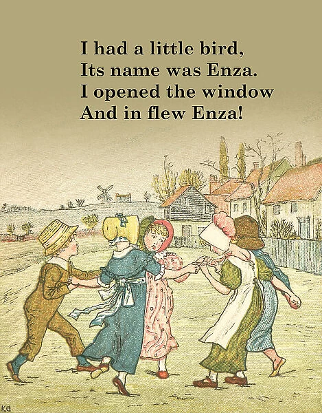 And in flew Enza! Popular children's street rhyme, 1918-1919. Creator: Historic Object