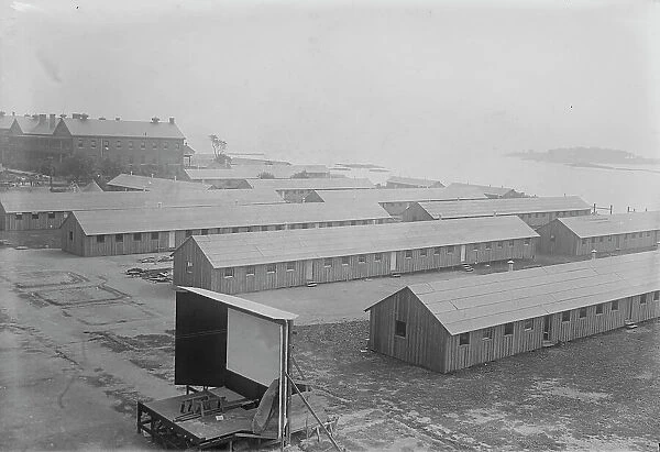 Fort Slocum, Shacks built for draft men, 1917. Creator: Bain News Service