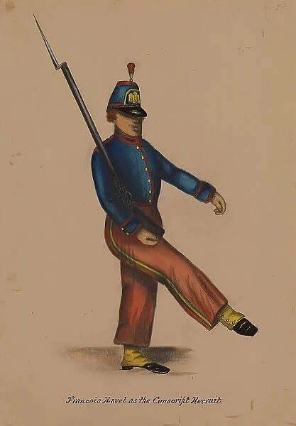 Françoise Ravel as the Conscript Recruit, 1855-1859. Creator: Alfred Jacob Miller
