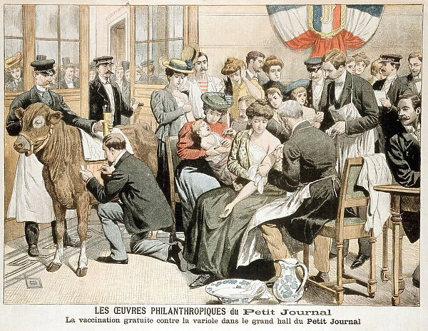 Free Smallpox vaccination clinic on premises of French newspaper, Paris