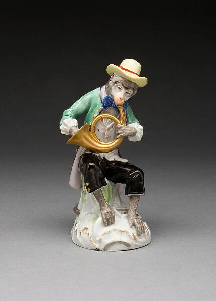 French Horn Player, Vienna, c. 1760  /  70. Creator: Vienna State Porcelain Manufactory