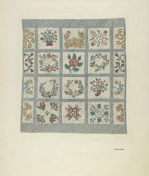 Friendship Quilt, 1935 / 1942. Creator: Flora G. Guerra