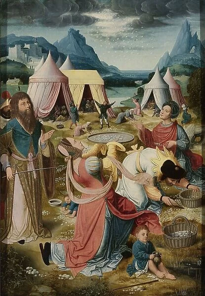 Gathering of Manna (inner, right wing of a triptych), c.1510-c.1520. Creator: Unknown