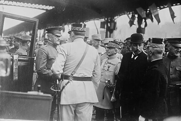 General Pershing, Gen. Pelletier, Gen. Dumas, Rene Besnard, 13 Jun 1917. Creator: Bain News Service