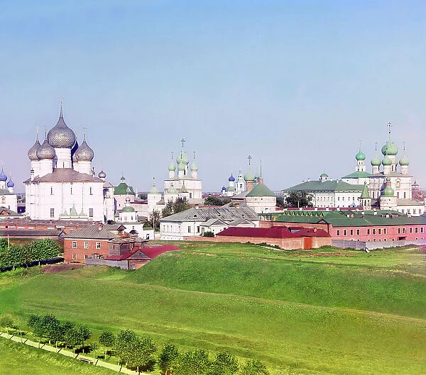 General view of the Kremlin, from the bell tower of the Church of All Saints, Rostov Velikii, 1911. Creator: Sergey Mikhaylovich Prokudin-Gorsky