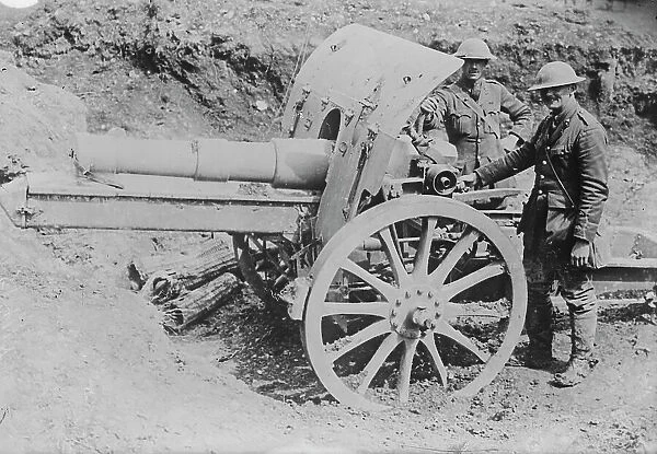 German 5.9 gun captured by British, 13 Feb 1917. Creator: Bain News Service