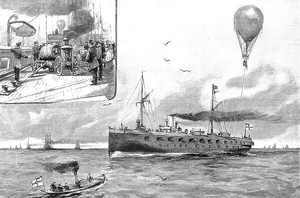 The German Naval Manoeuvers, Experimenting with a Balloon from the Gunnery Training Ship 'Mars' at Creator: Unknown. The German Naval Manoeuvers, Experimenting with a Balloon from the Gunnery Training Ship 'Mars' at Creator: Unknown