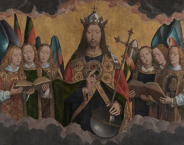 God the Father with Singing Angels, Between 1483 and 1494. Creator: Memling, Hans (1433 / 40-1494)