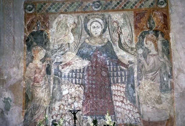 Gothic wall painting in St James church in Koszeg, Hungary, 15th century