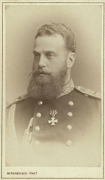 Grand Duke Aleksei Aleksandrovich, head-and-shoulders portrait, facing left, between 1870 and 1880. Creator: Unknown