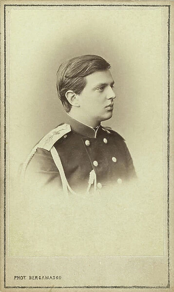 Grand Duke Vladimir Aleksandrovich, head-and-shoulders portrait, facing right, between 1860 and 1870 Creator: Unknown