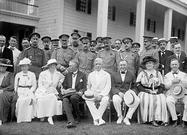 Group at Mount Vernon; Front Row, Left To Right Beginning with Woman in White Hat And Dark... 1917. Creator: Harris & Ewing. Group at Mount Vernon; Front Row, Left To Right Beginning with Woman in White Hat And Dark... 1917