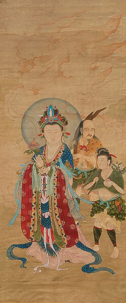 Guanyin with two accompanying figures. Creator: Chinese Master