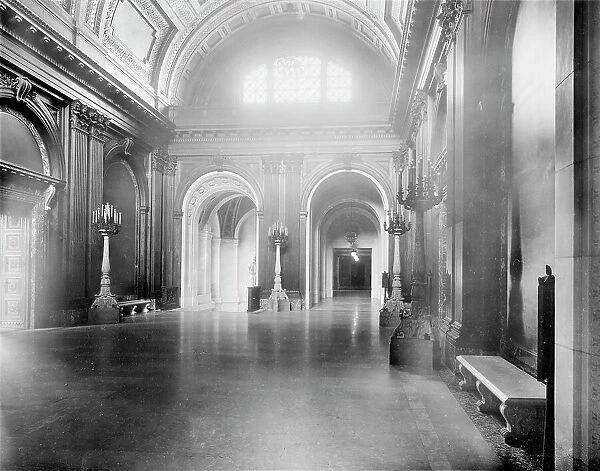 Hall, third floor, the New York Public Library, between 1911 and 1920. Creator: Unknown