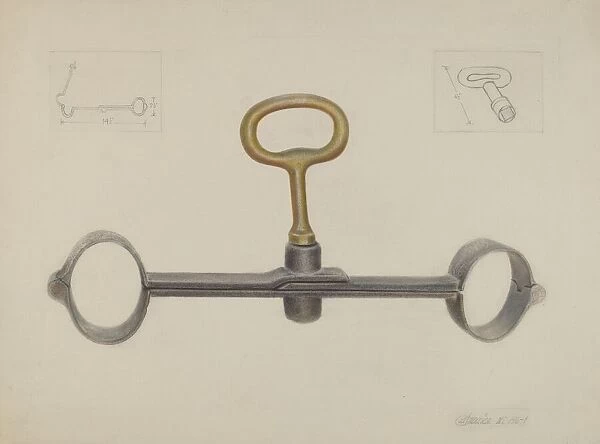 Handcuffs with One Key, c. 1936. Creator: Cornelius Frazier