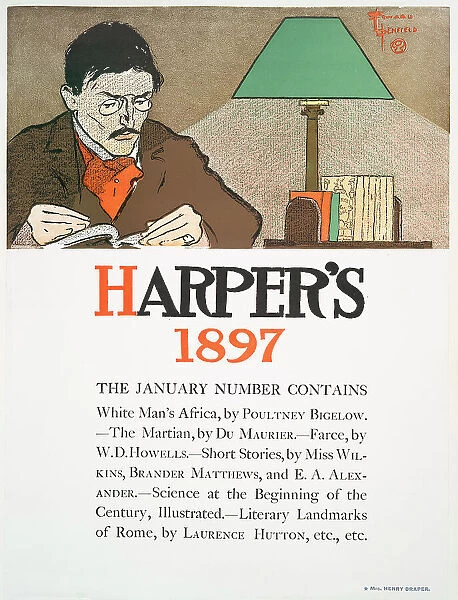 Harper's 1897, The January Number Contains White Man's Africa, by Poultney Bigelow... c1897. Creator: Edward Penfield
