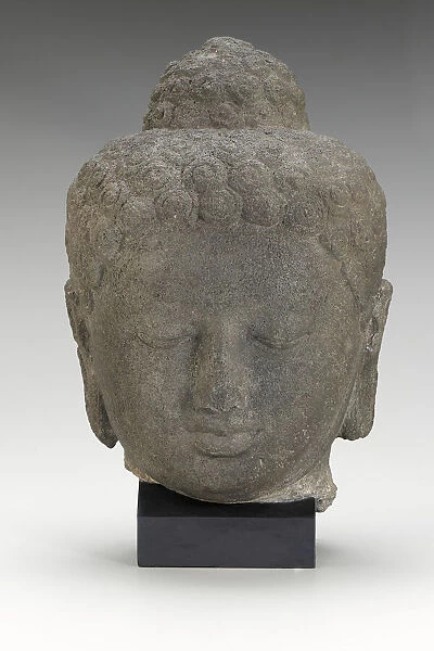 Head of the Buddha, Shailendra period, 8th century. Creator: Unknown