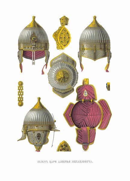 Helmet of Tsar Alexei Mikhailovich. From the Antiquities of the Russian State, 1849-1853