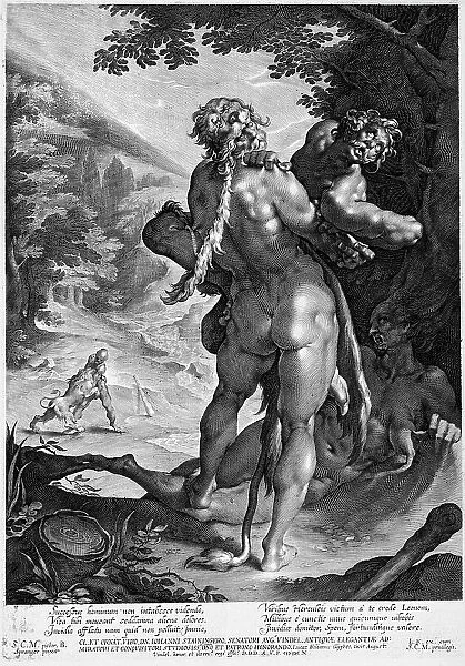 Hercules and Antaeus, 1610. Creator: Lucas Kilian